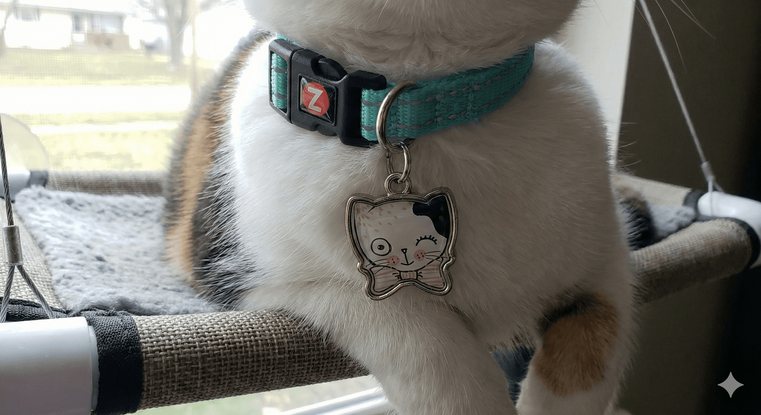 ZOLUX CHATOUILLE Katzenhalsband mit Katzen-Anhänger, blau – Bild 3