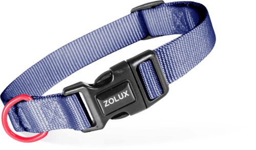 ZOLUX Klassisches Nylon-Hundehalsband, 26–39 cm, 15 mm, marineblau – Bild 1