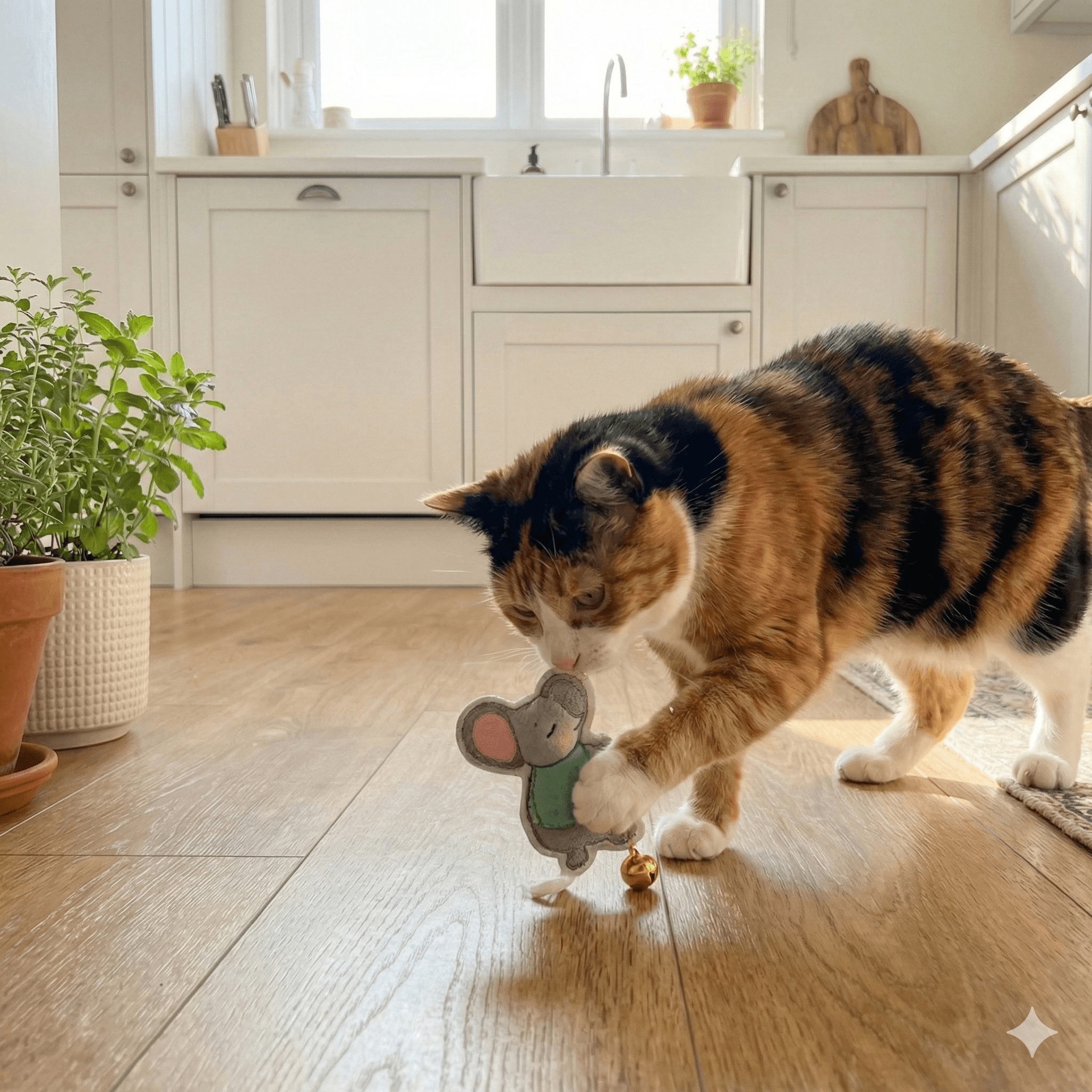 ZOLUX CHATOUILLE Katzenspielzeug, Maus im Pullover mit Glöckchen und Katzenminze, 10,5 cm – Bild 3