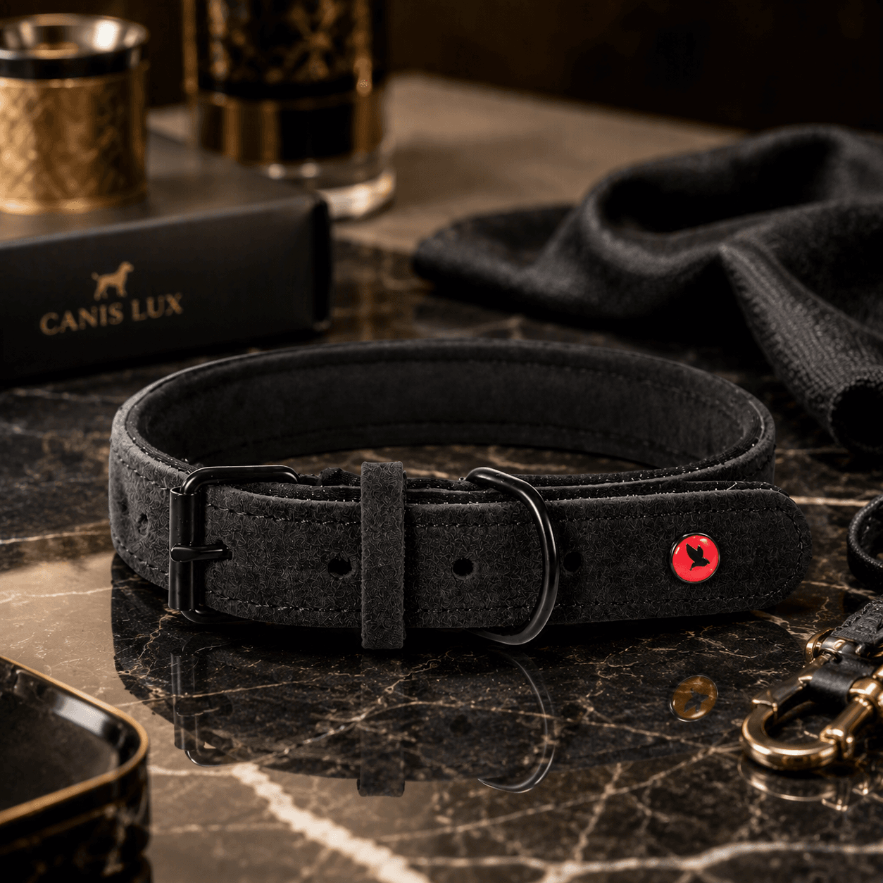 ZOLUX Komfort-Lederhalsband für Hunde, 63–74 cm, 30 mm, schwarz – Bild 7