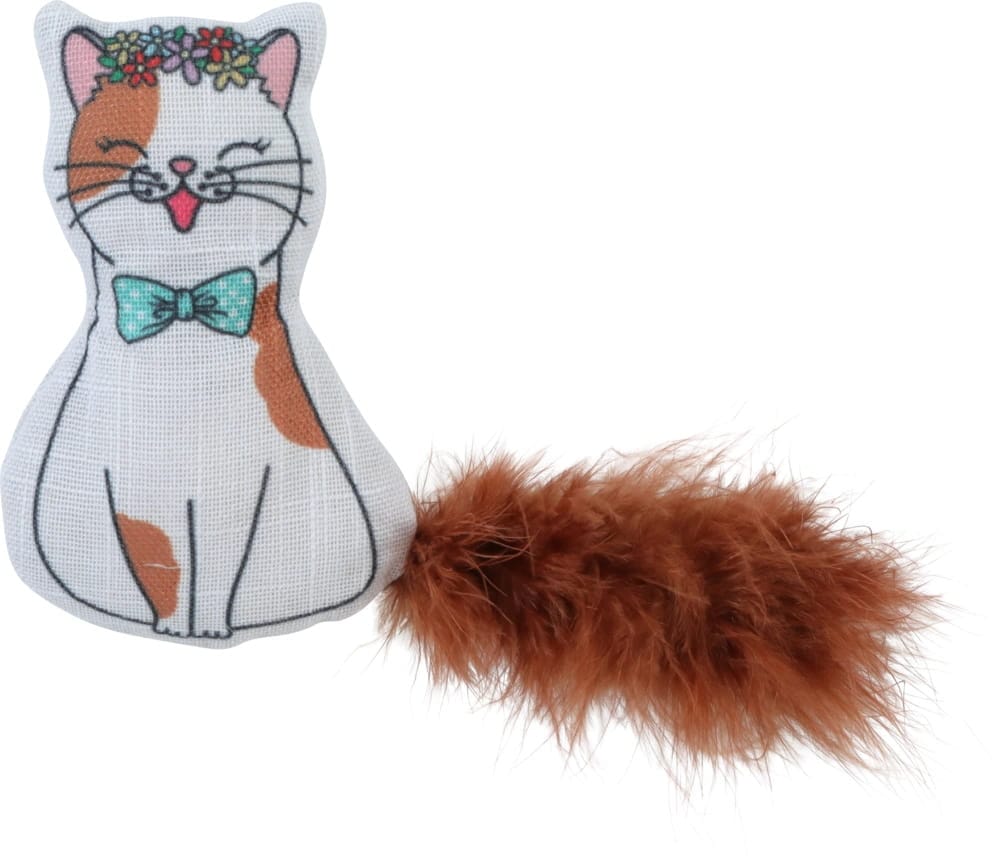 ZOLUX CHATOUILLE Katzenspielzeug, Katze mit Feder und Katzenminze, 13 cm – Bild 2