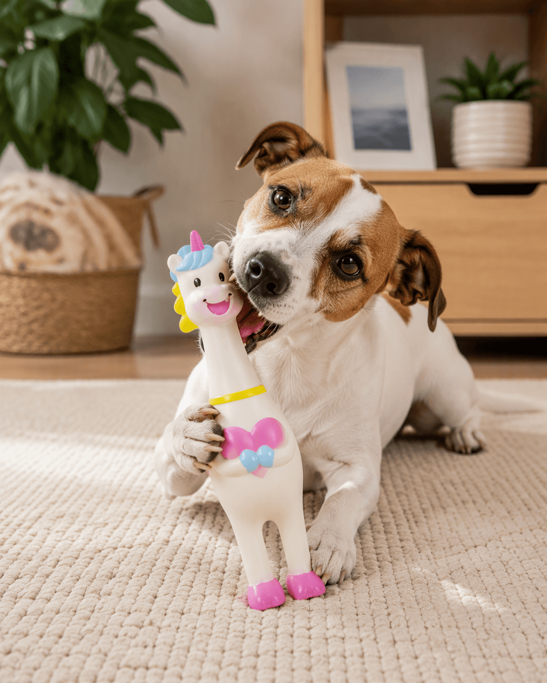 ZOLUX KARTOON Hundespielzeug Einhorn mit Quietscher 32 cm – Bild 9