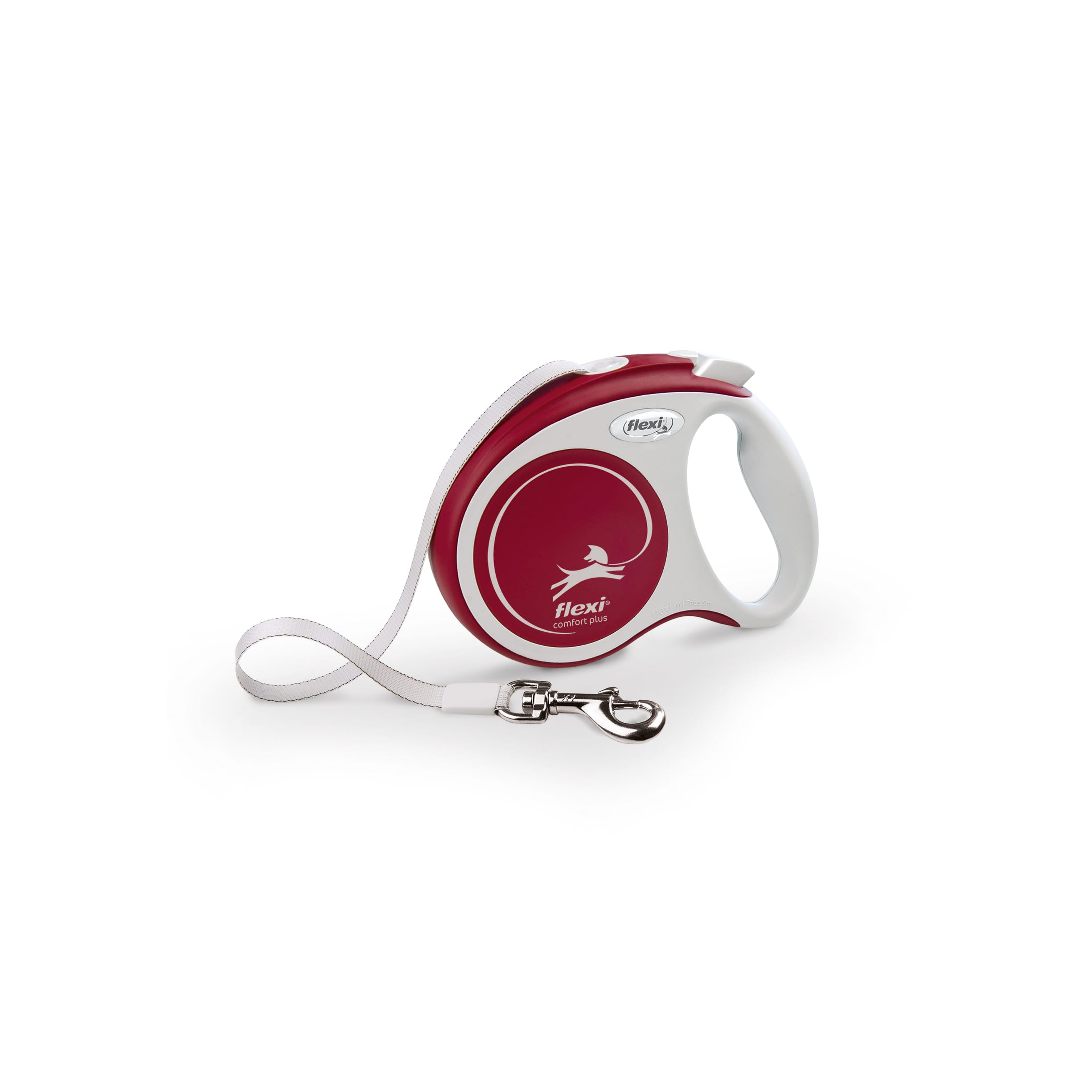 FLEXI COMFORT PLUS Automatikleine für Hunde, Band, XS, 3 m, rot – Bild 1