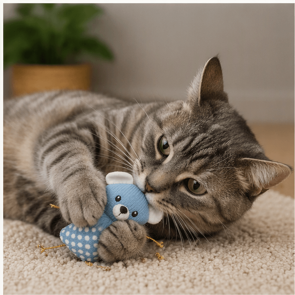 ZOLUX DOTIE Katzenspielzeug-Maus, blau, 10 cm – Bild 3