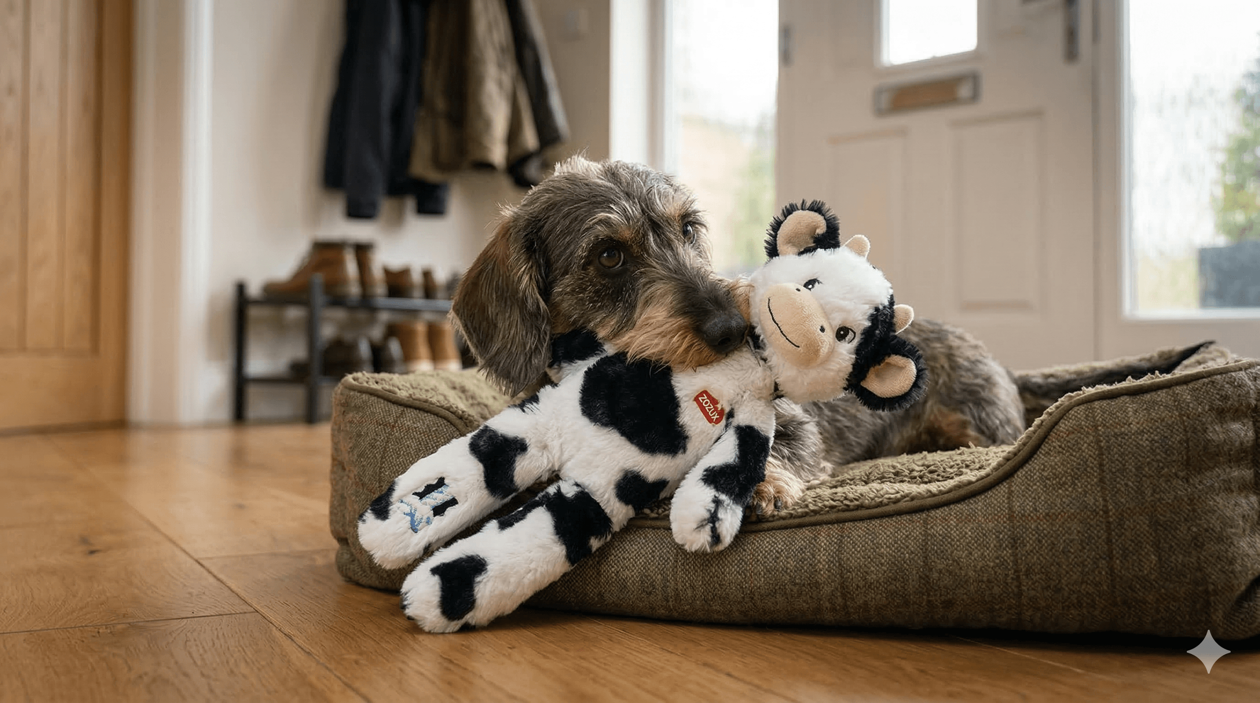 ZOLUX FURRY FARM Plüsch-Hundespielzeug, Kuh Isache, 33 cm – Bild 6