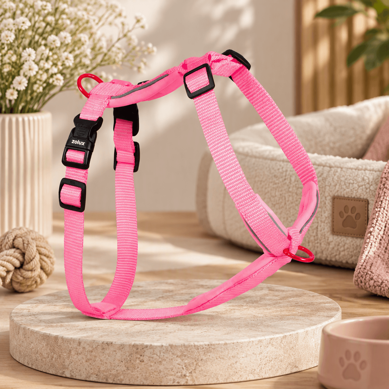 ZOLUX Premium-Nylon-Hundegeschirr, Größe XS, 30–40 cm, 15 mm, fuchsia – Bild 4