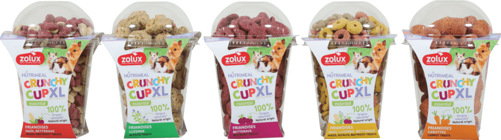ZOLUX NUTRIMEAL CRUNCHY CUP XL Natur-Snack für Nagetiere, Karotte, 110 g – Bild 11