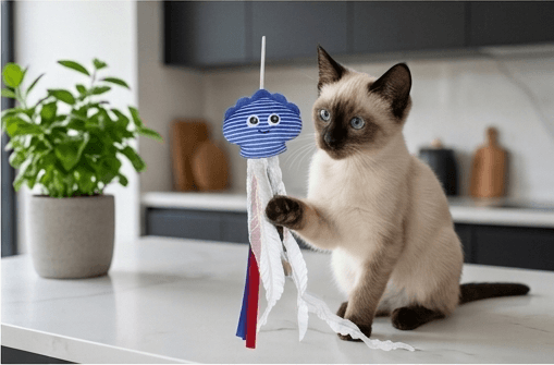 ZOLUX MALO Katzenspielangel mit Muschel, blau – Bild 4