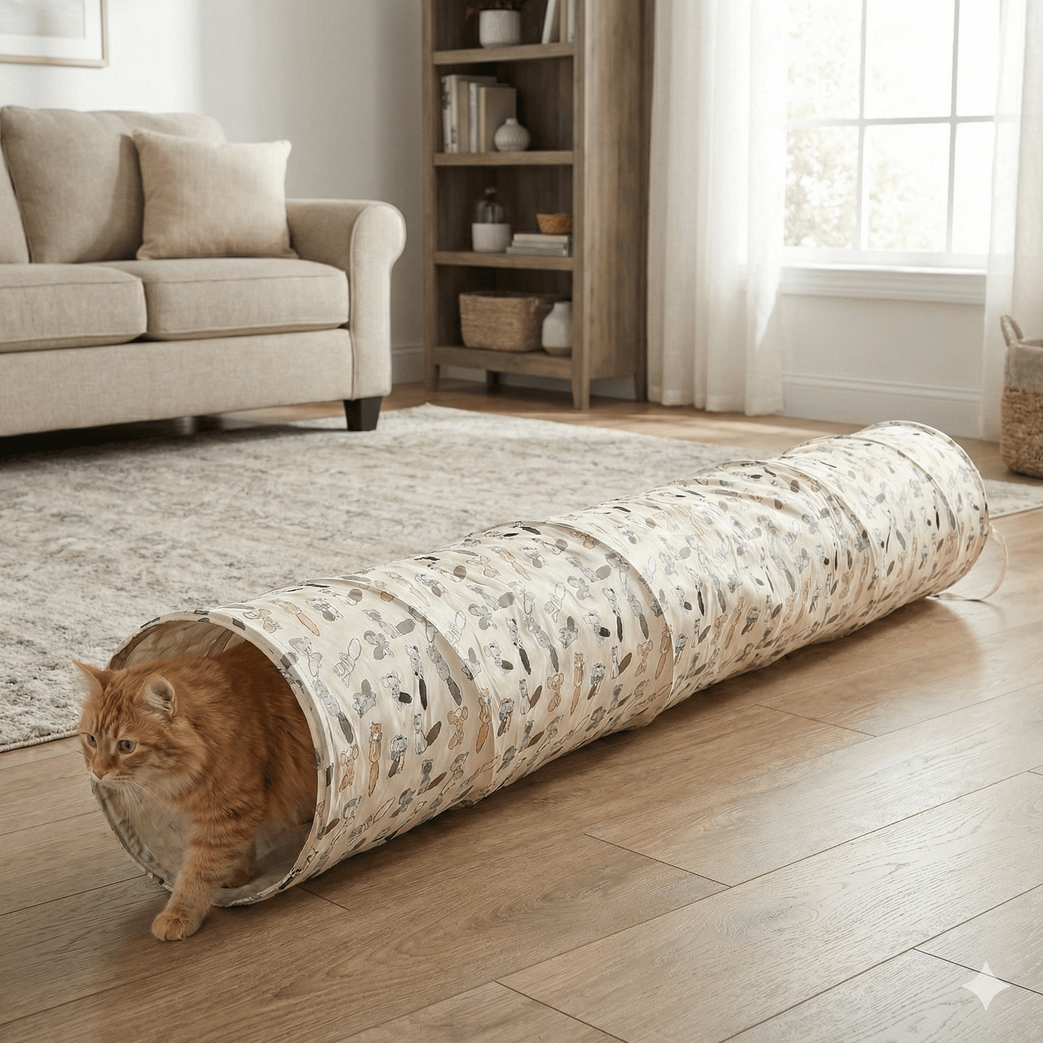 ZOLUX CHATOUILLE Katzentunnel mit Katzen- und Mäusemotiv, 130 cm – Bild 6