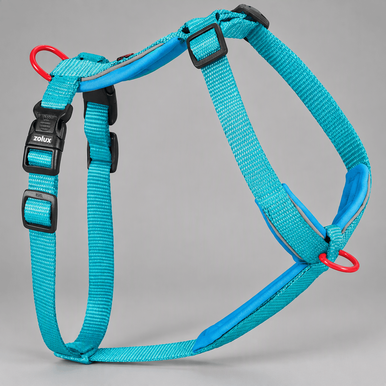ZOLUX Premium-Nylon-Hundegeschirr, Größe M, 50–74 cm, 20 mm, türkis – Bild 7