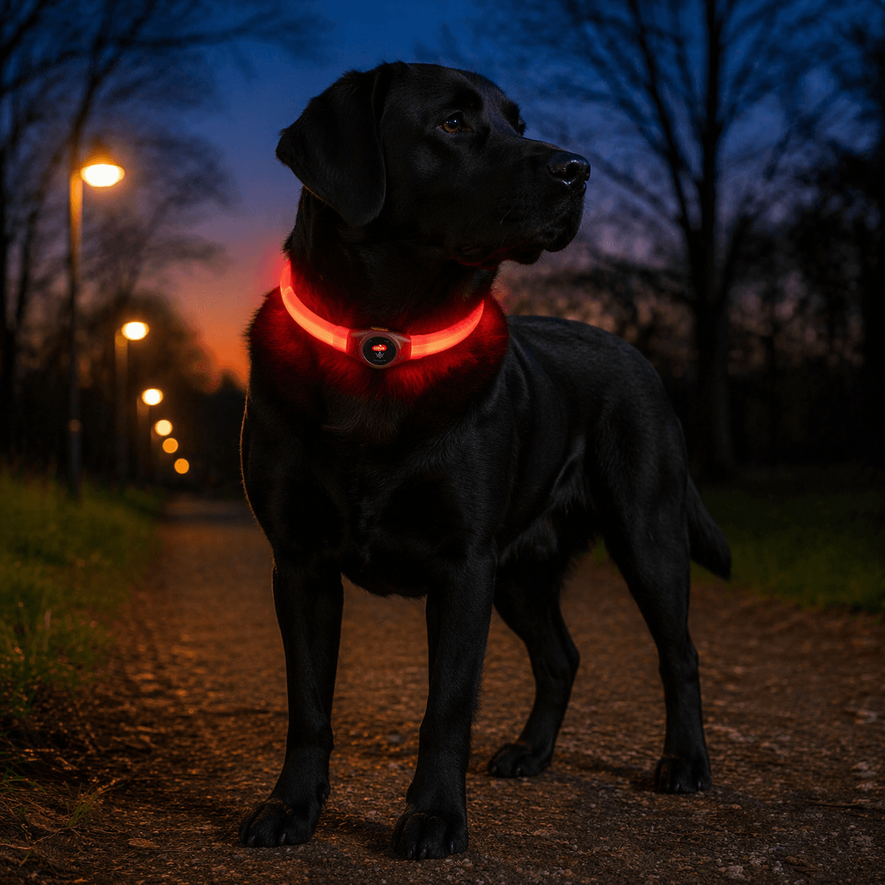 ZOLUX LED-Hundehalsband – Leuchtend, Silikon – Für langes Fell – BIVOUAK, Rot – Bild 15