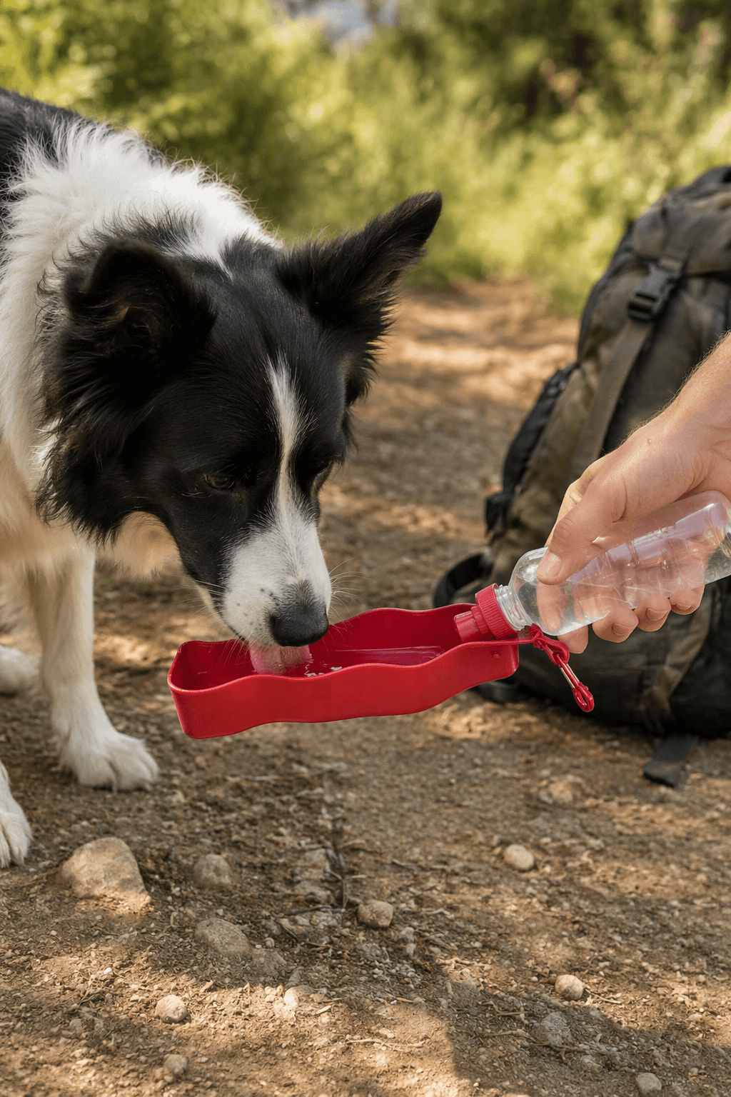ZOLUX Faltbare Trinkflasche für Hunde BIVOUAK 450 ml rot – Bild 7