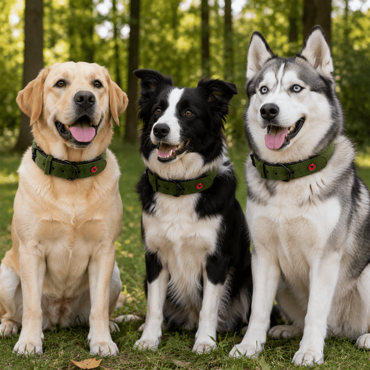ZOLUX Komfort-Lederhalsband für Hunde, 34–44 cm, 20 mm, grün – Bild 7