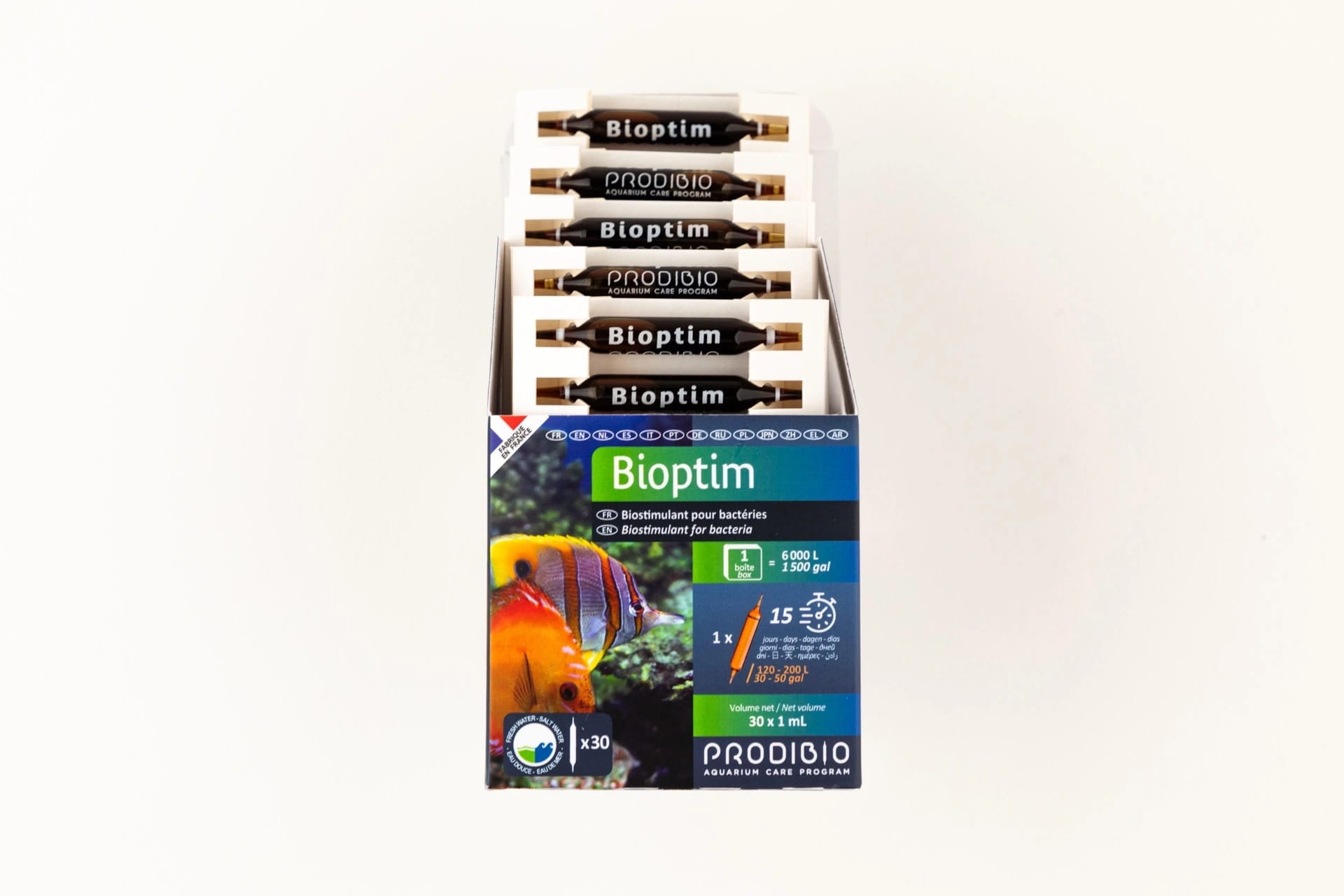 PRODIBIO Bioptim Fresh and Salt 30 Ampullen – Mikroelemente für die Bakterien in BioDigest für Meerwasseraquarien – Bild 5