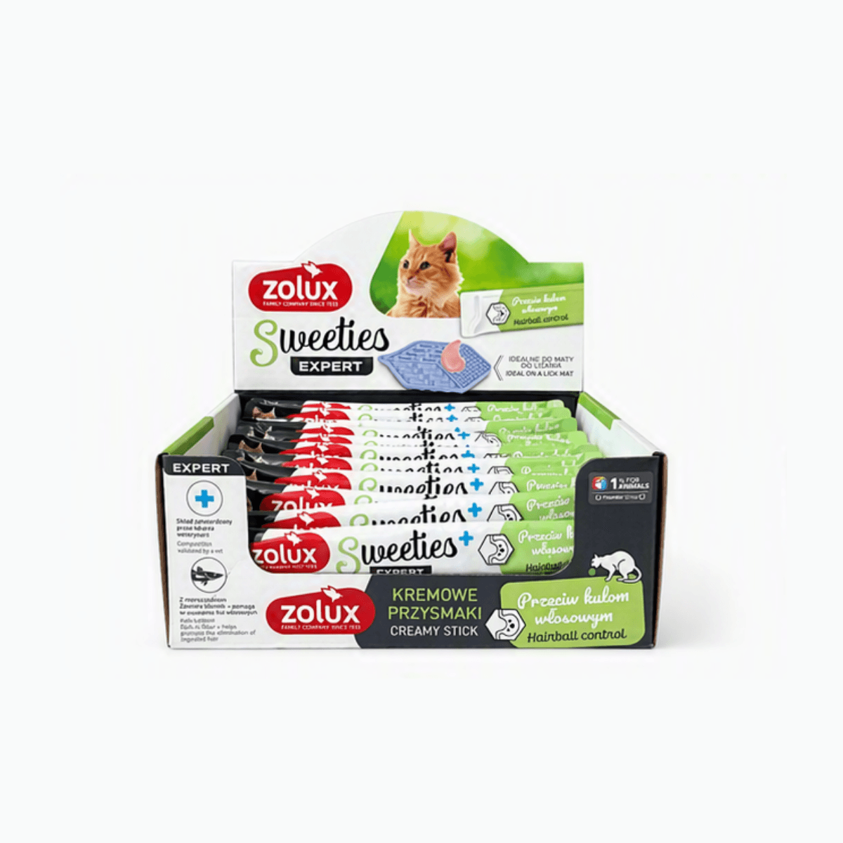 ZOLUX SWEETIES Cremesnack gegen Haarballen mit Hähnchen und Seehecht, 14 g – Bild 4