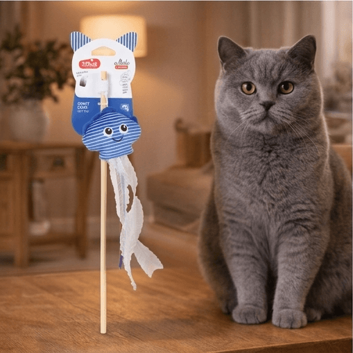 ZOLUX MALO Katzenspielangel mit Muschel, blau – Bild 6