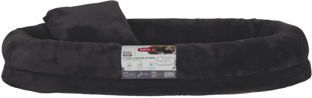ZOLUX Ovales Hundebett GAIA mit Memory-Schaum, 110 cm, grau – Bild 1