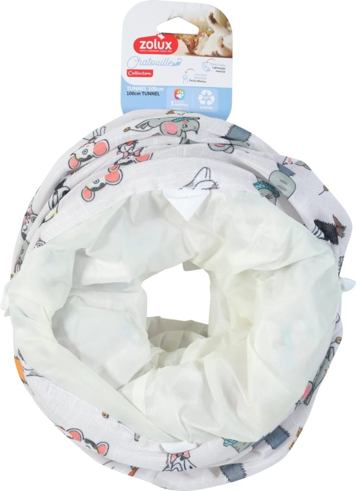 ZOLUX CHATOUILLE Katzentunnel mit Katzen- und Mäusemotiv, 100 cm – Bild 1