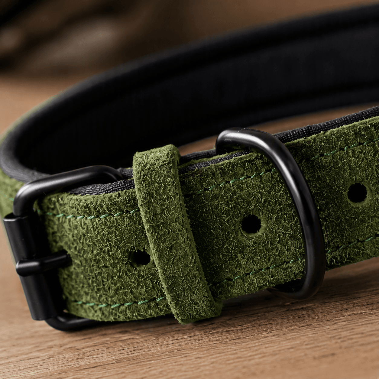 ZOLUX Komfort-Lederhalsband für Hunde, 38–48 cm, 25 mm, grün – Bild 6