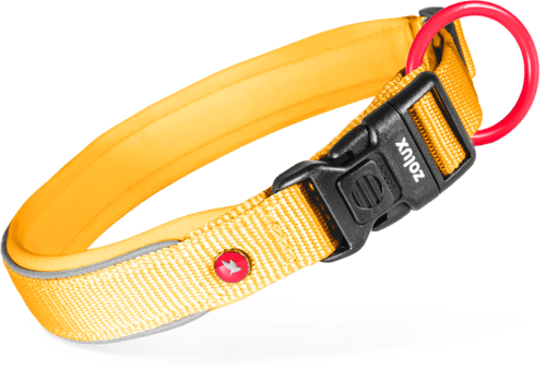 ZOLUX Premium-Nylon-Hundehalsband, Größe L, 45–50 cm, 25 mm, gelb – Bild 3