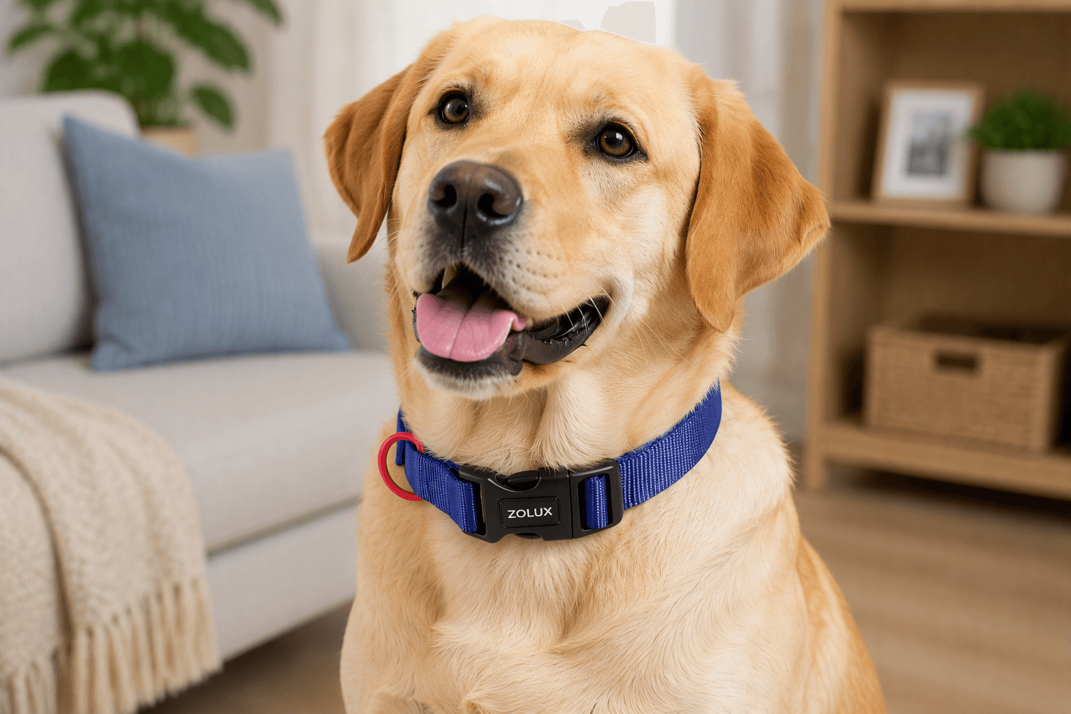 ZOLUX Klassisches Nylon-Hundehalsband, 37–58 cm, 25 mm, marineblau – Bild 7