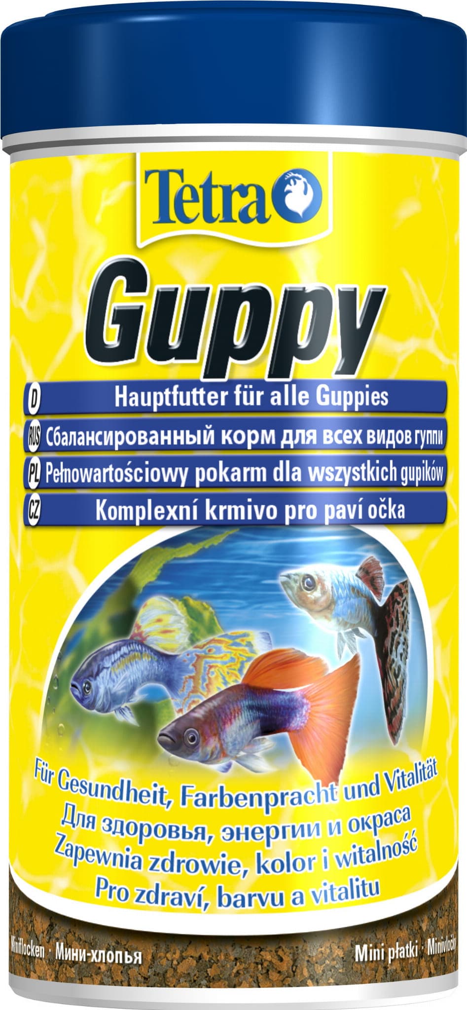 TETRA Guppy Mini Flakes 250 ml, feine Flocken für Guppys.