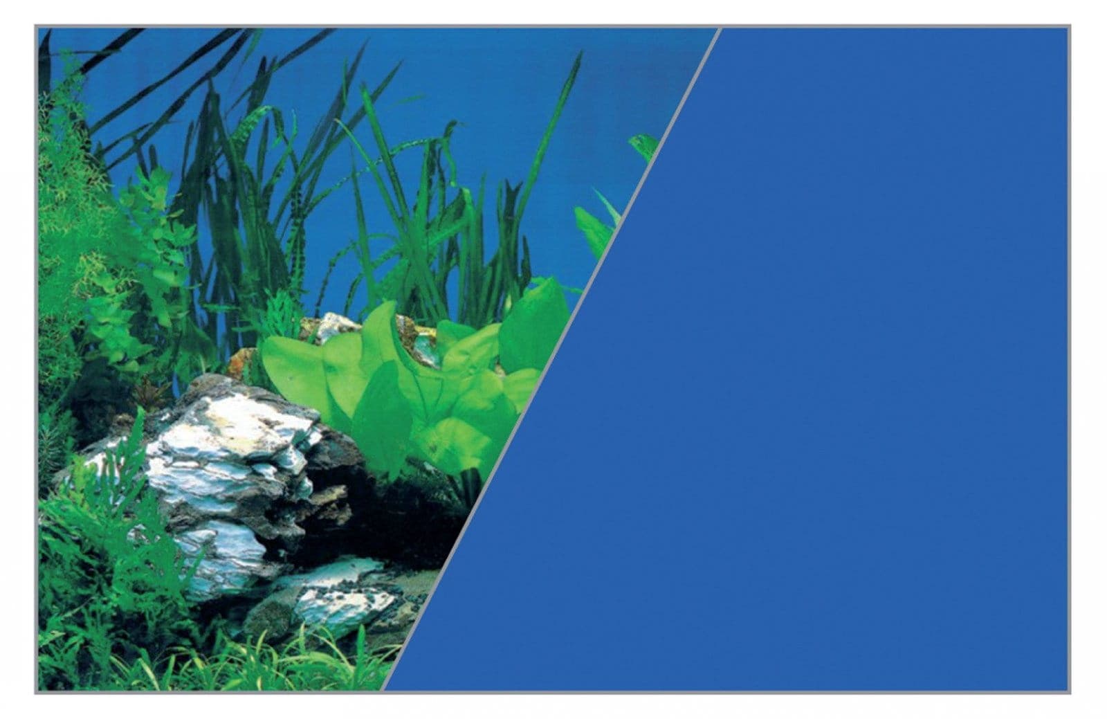 ZOLUX Aquarium-Hintergrund beidseitig 50 x 80 cm Pflanzen/Felsen – Blau