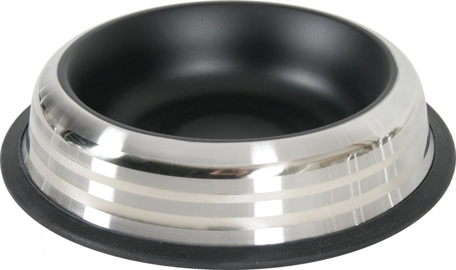 ZOLUX Rutschfester Edelstahlnapf für Hunde MERENDA 0,50l Farbe Schwarz