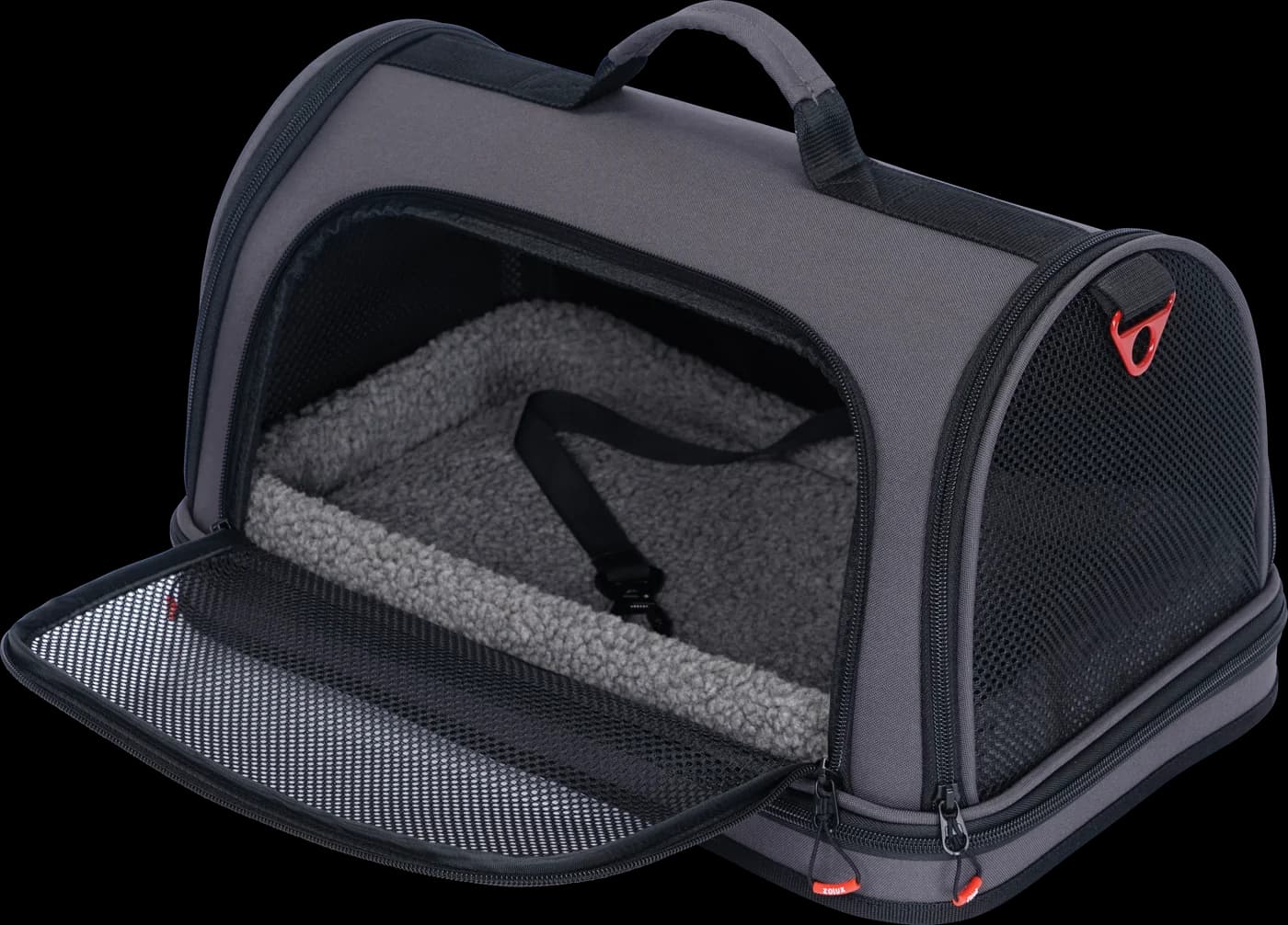 ZOLUX Verstärkte Transporttasche für Hunde und Katzen NOMAD L schwarz 50×32×29