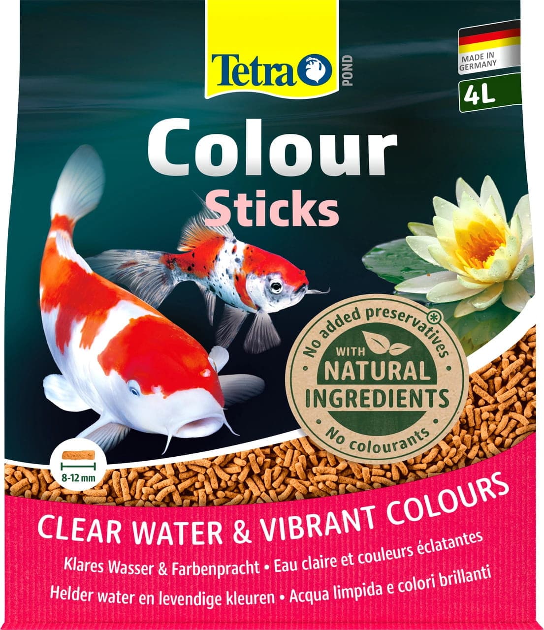 TETRA Pond Colour Sticks 4 L – Schwimmende Sticks für Teichfische im Gartenteich