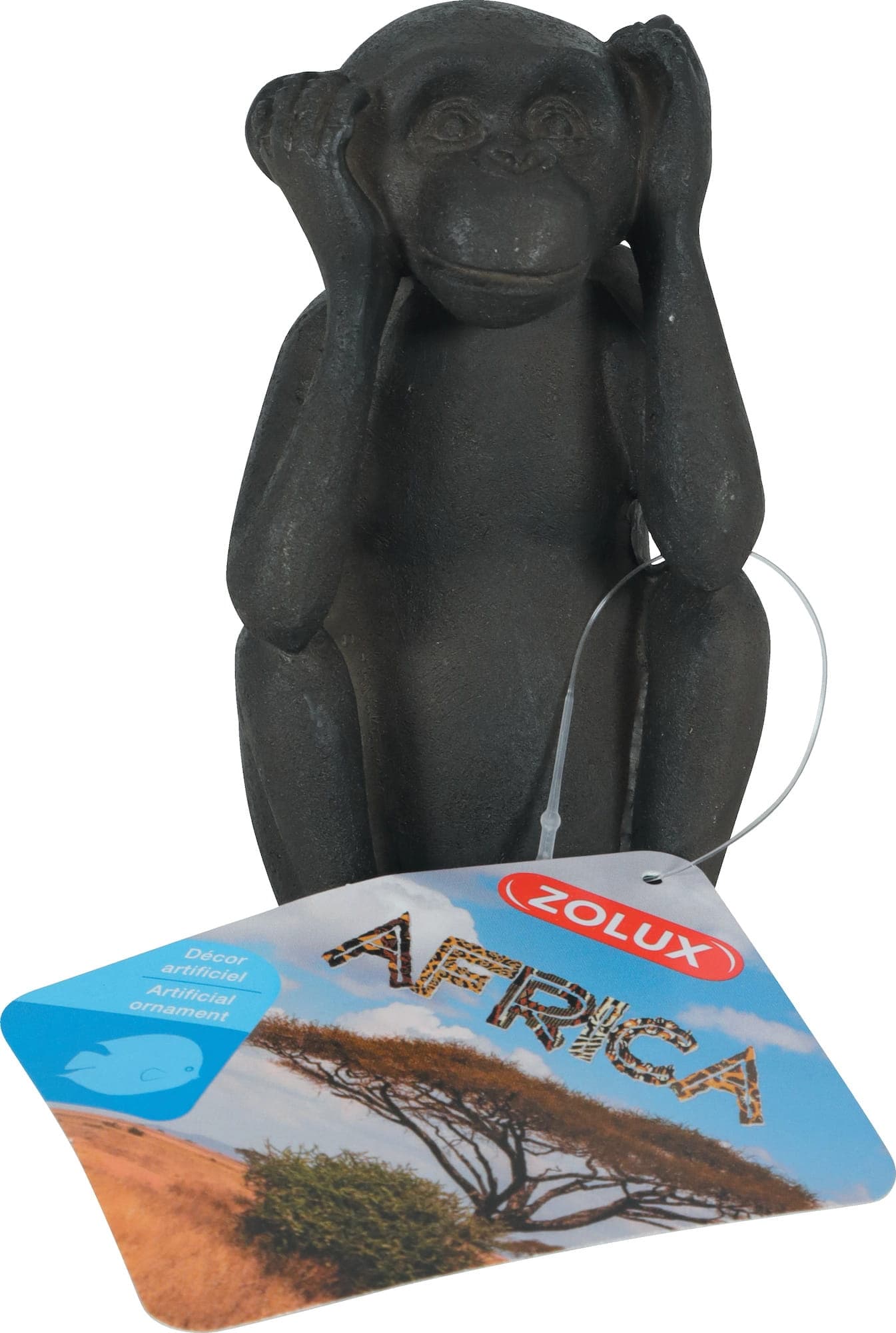 ZOLUX Dekoration für Aquarium – Affe, der sich die Ohren zuhält AFRICA 5,2 x 5,8 x 10,3 cm