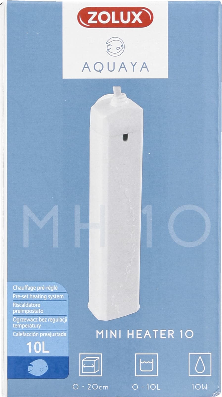 ZOLUX AQUAYA Mini-Heizstab 10 W, 0–10 l, Farbe: Weiß