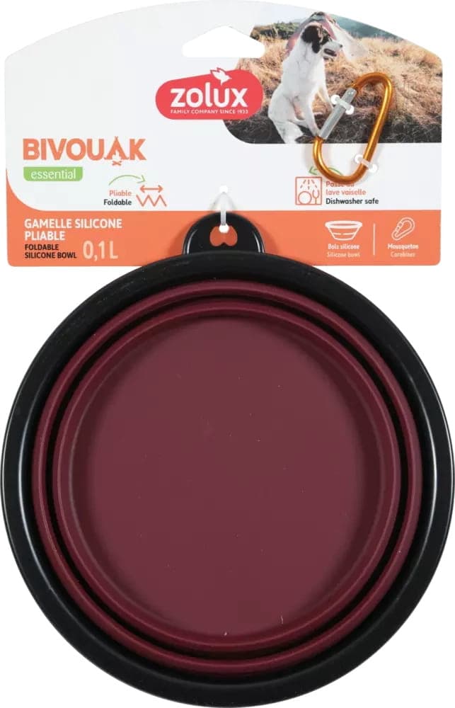 ZOLUX Faltbarer Napf für Hunde BIVOUAK 1 l Rot