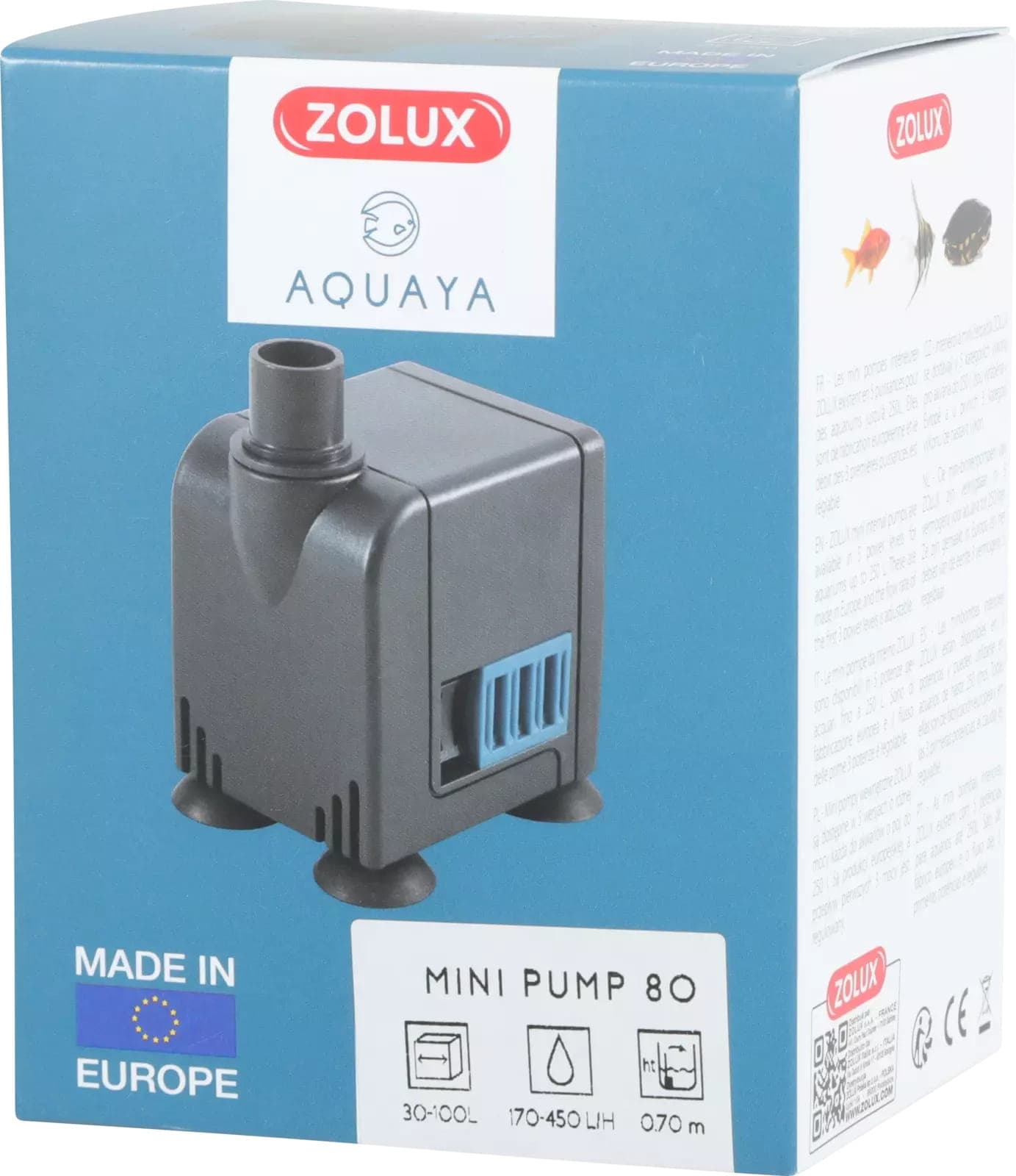 ZOLUX Mini-Aquarienpumpe AQUAYA 80, 220–240V 50Hz