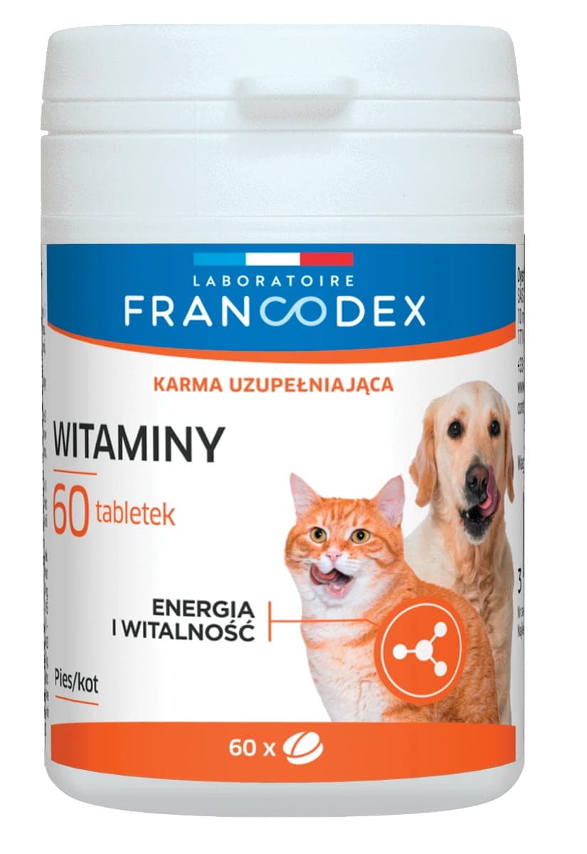 FRANCODEX Vitamine mit Lebergeschmack für Hunde und Katzen – 60 Tabletten