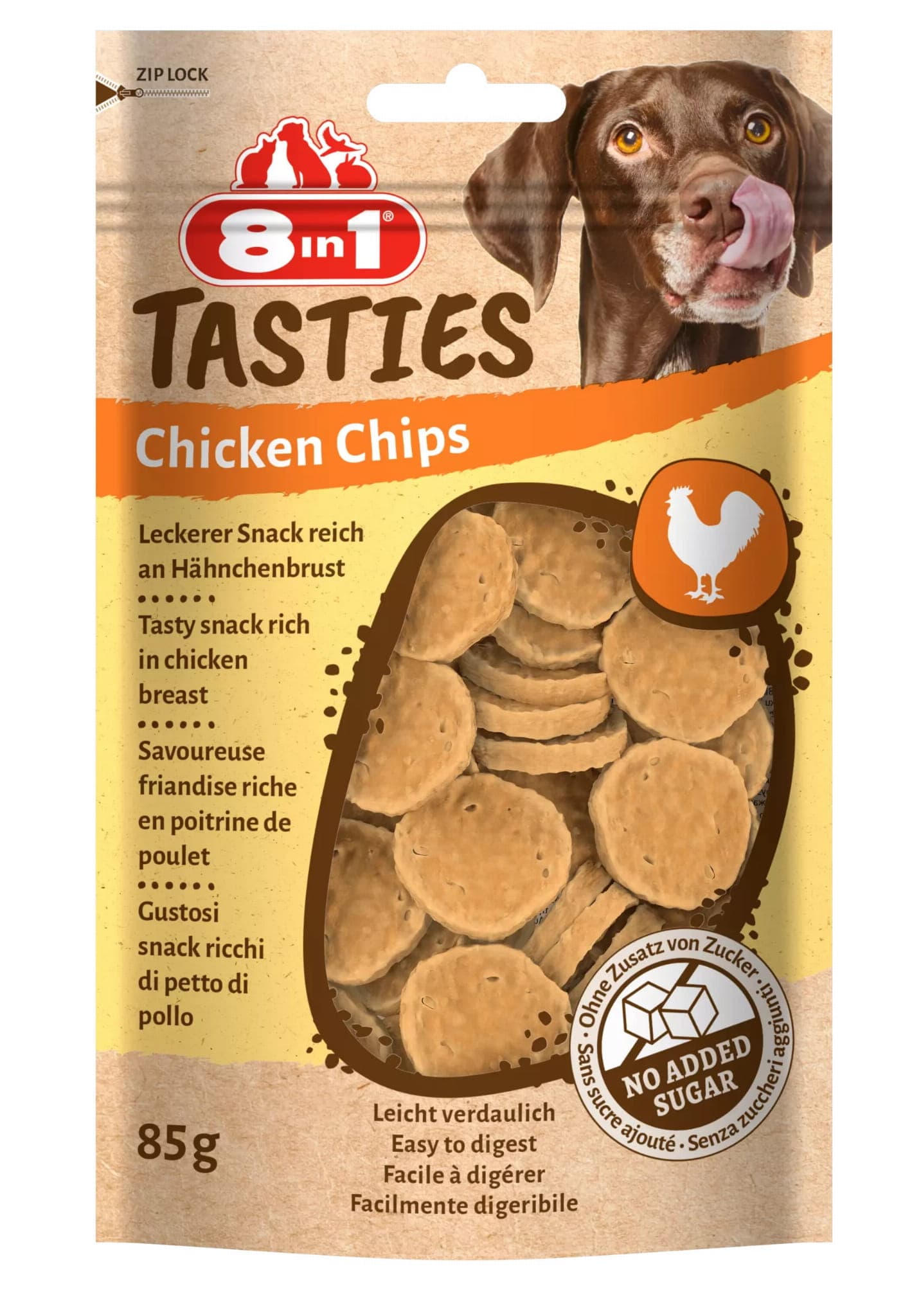 8in1 Tasties Natürliche Leckerlis für Hunde Hühnerchips 85g