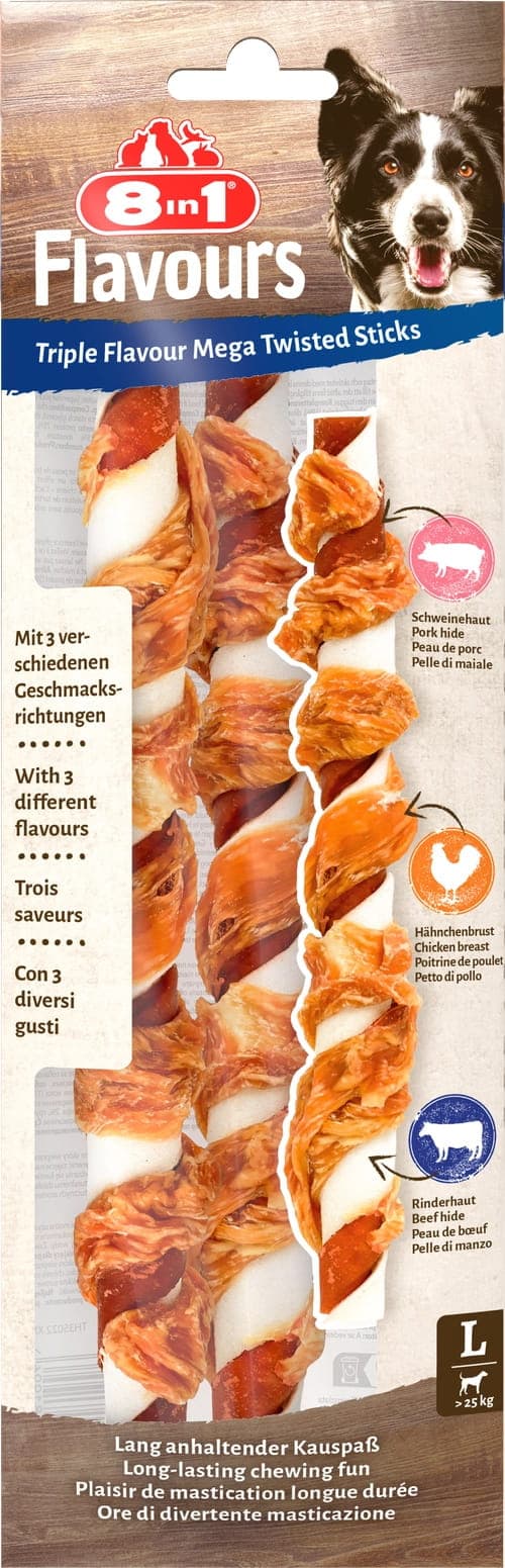 Przysmak 8in1 Triple Flavour gedrehte Kaustangen für Hund 140 g