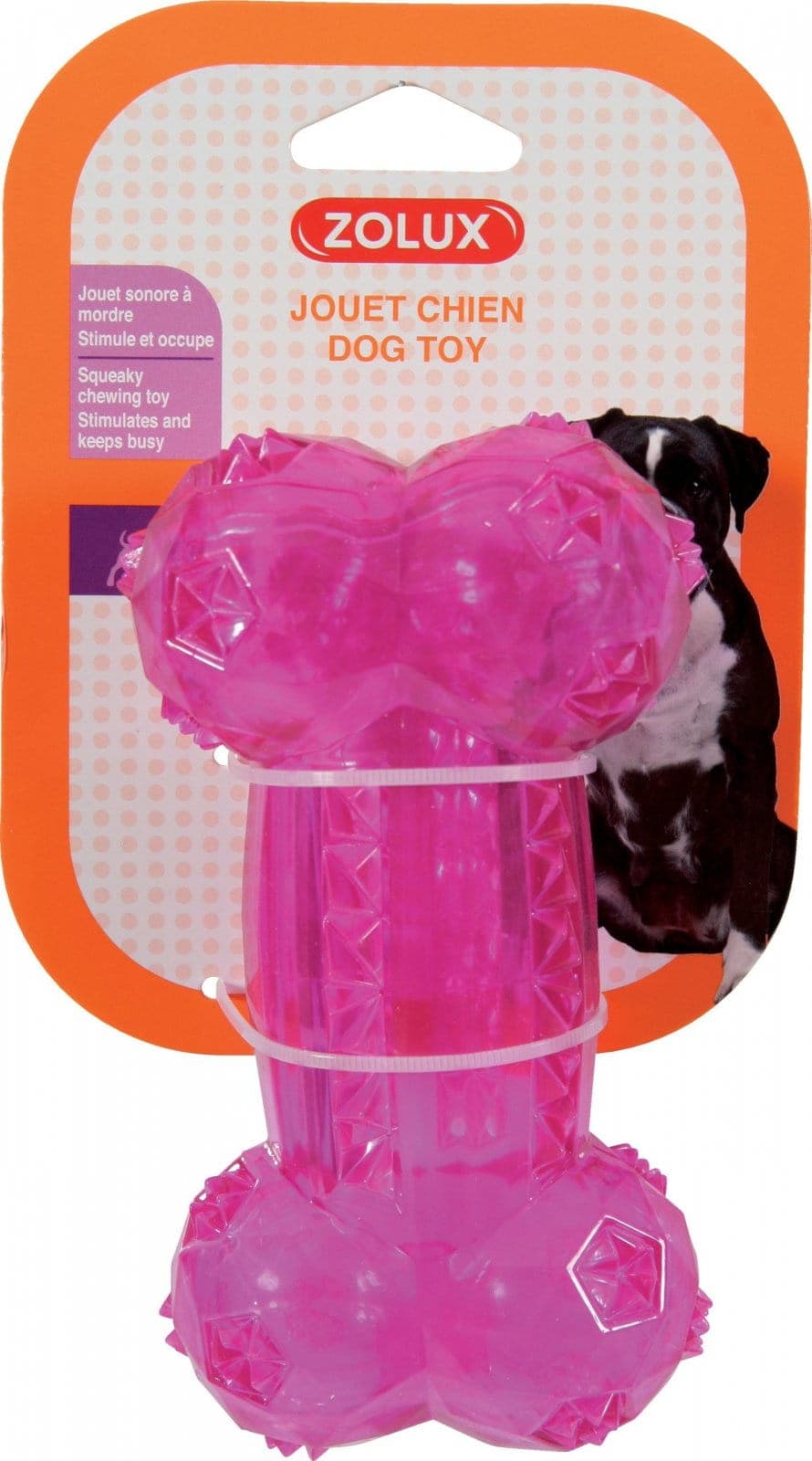 ZOLUX Hundespielzeug Knochen TPR POP 14 cm Farbe: Rosa