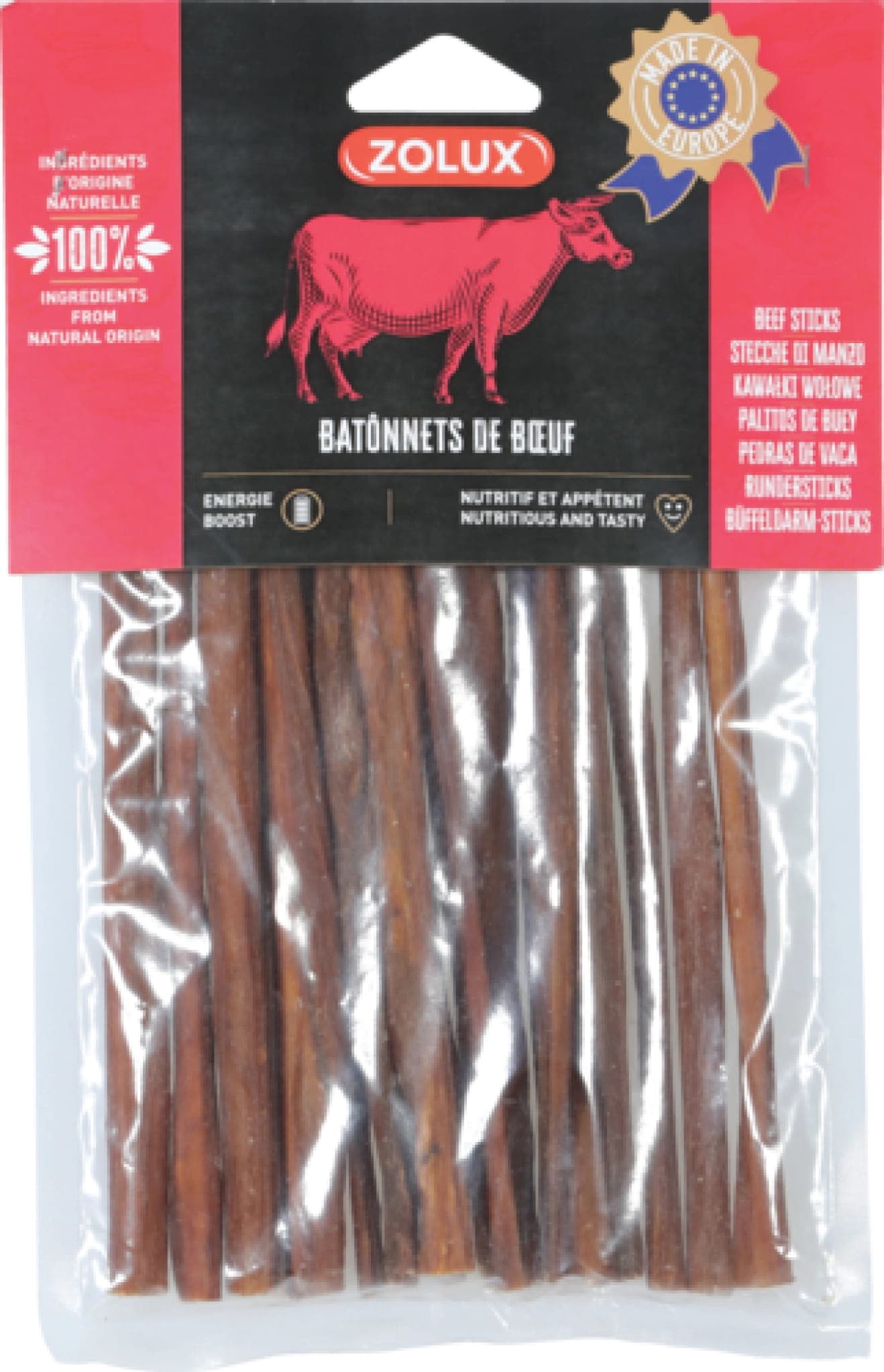 ZOLUX Natürliche Leckerei für Hunde Rindfleischsticks 100 g