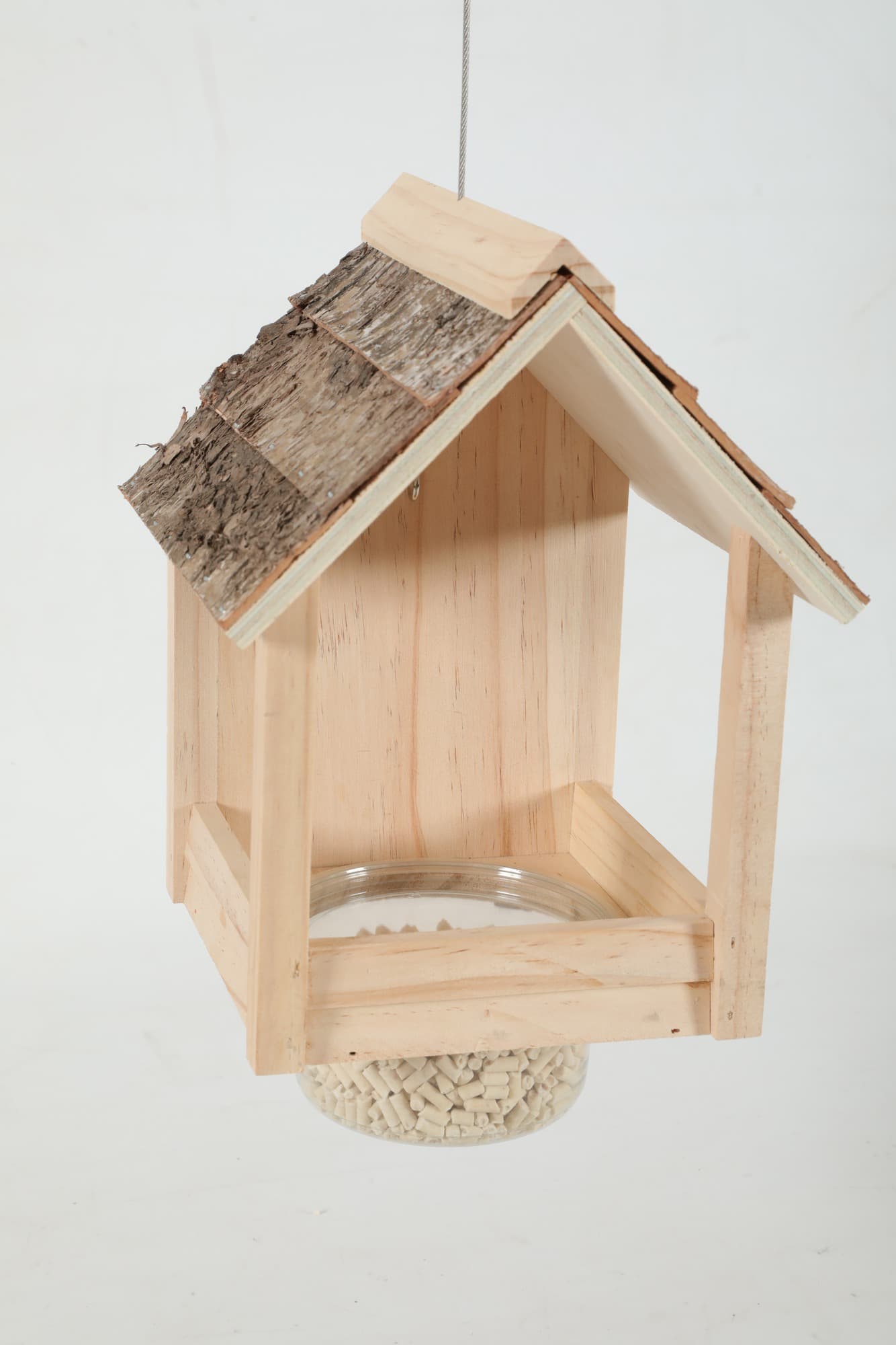 ZOLUX Castor 3-in-1-Vogelfutterhaus mit Birkenrindendach