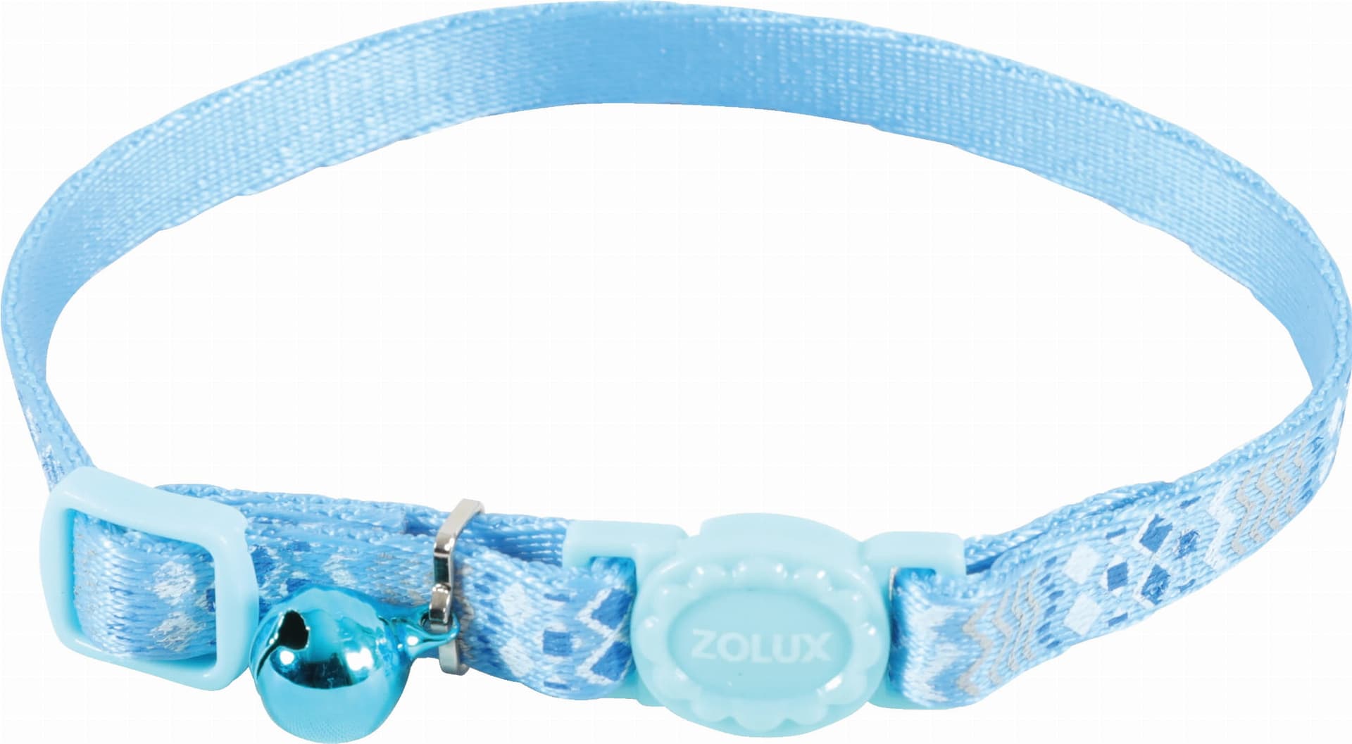 ZOLUX Verstellbares Nylon-Halsband für Katzen ETHNIC, Farbe Blau