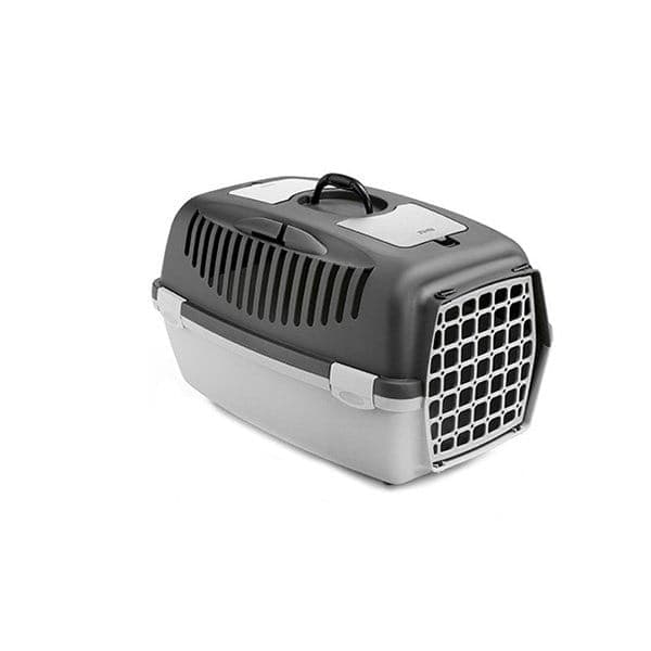 ZOLUX Transportbox für Hunde GULLIVER 3 mit Kunststofftür – Farbe: Grau