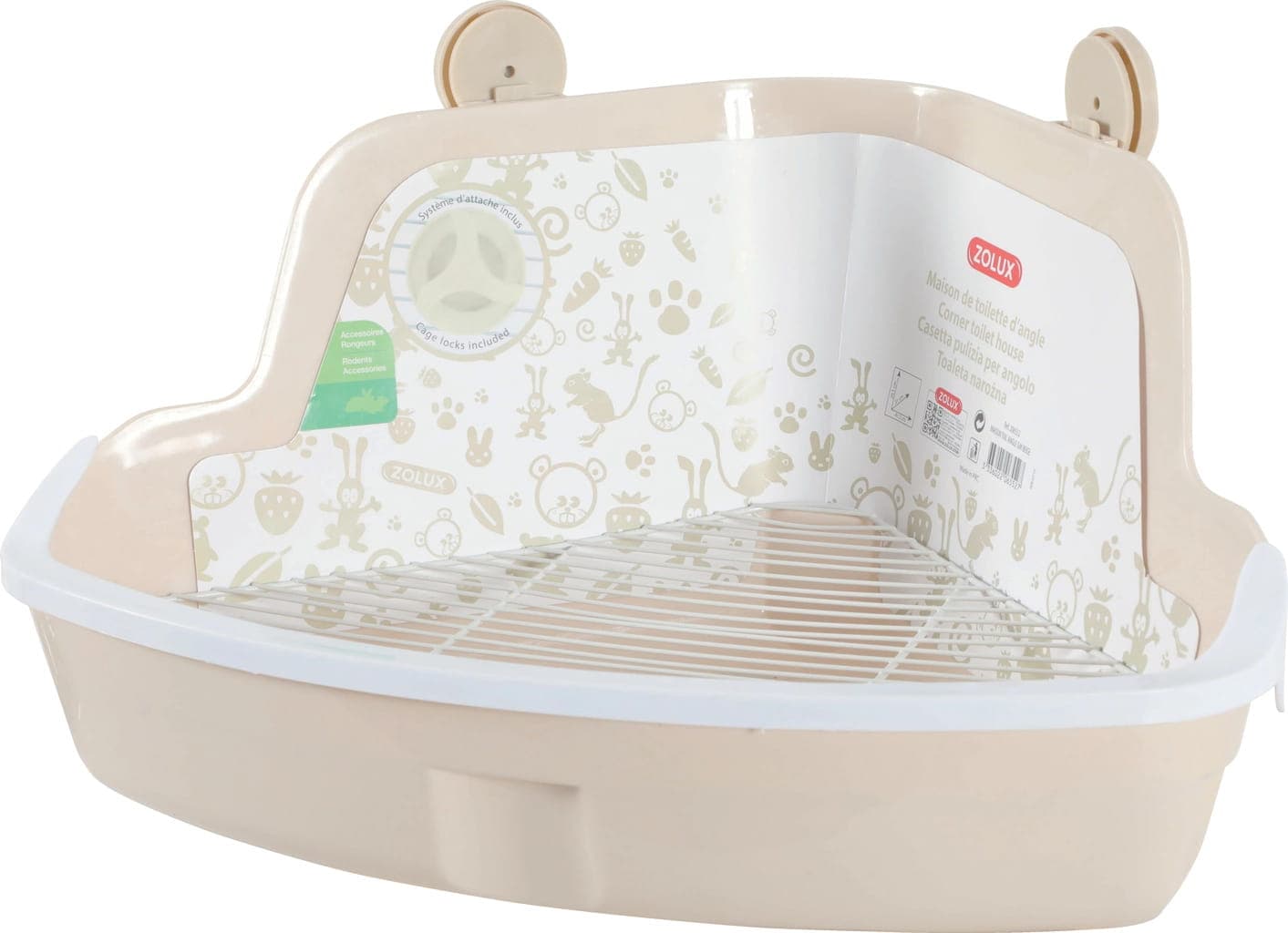 ZOLUX Ecktoilette für Nagetiere groß 415x310x205 mm beige