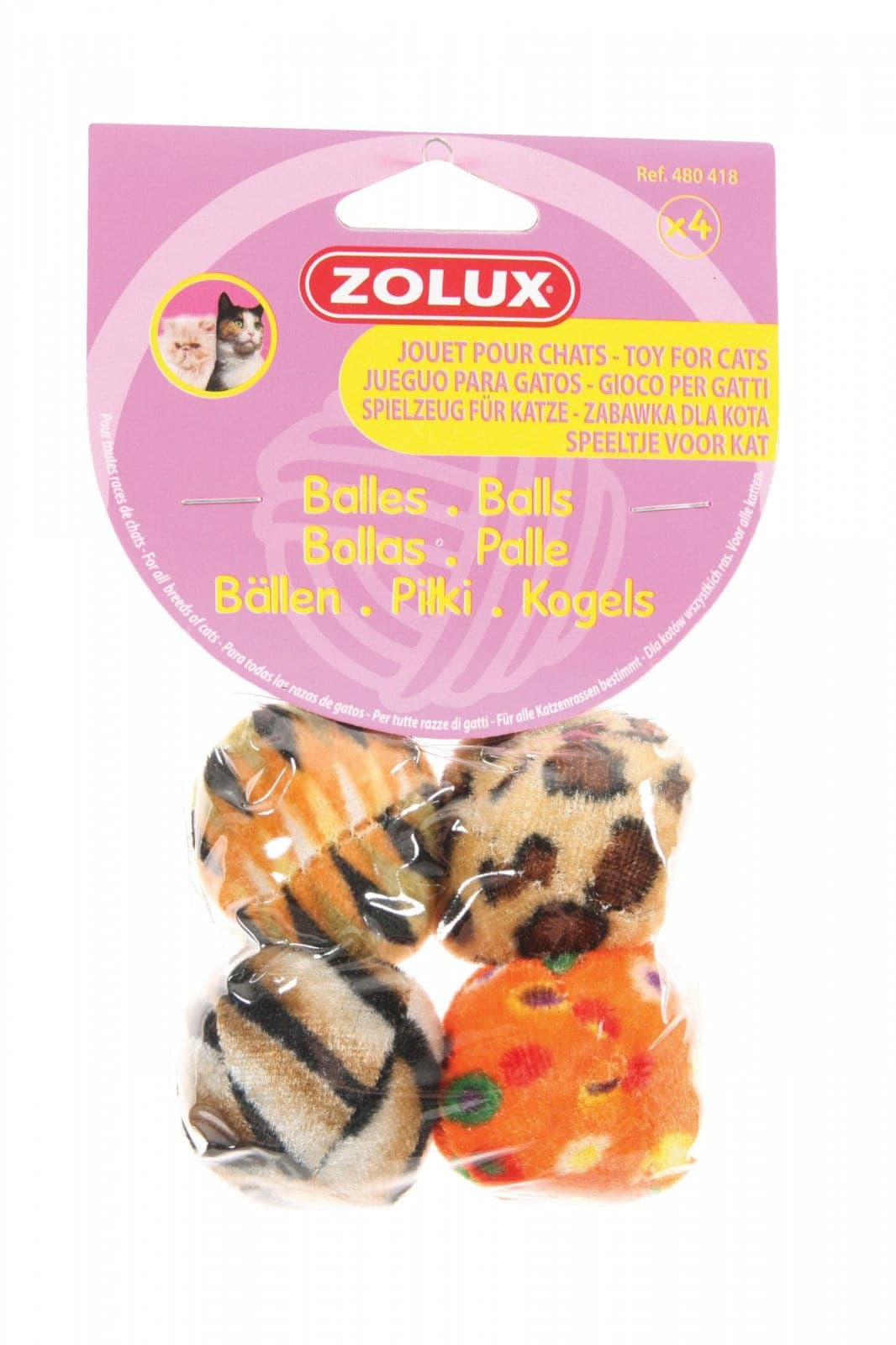 ZOLUX Set mit 4 mehrfarbigen Bällen