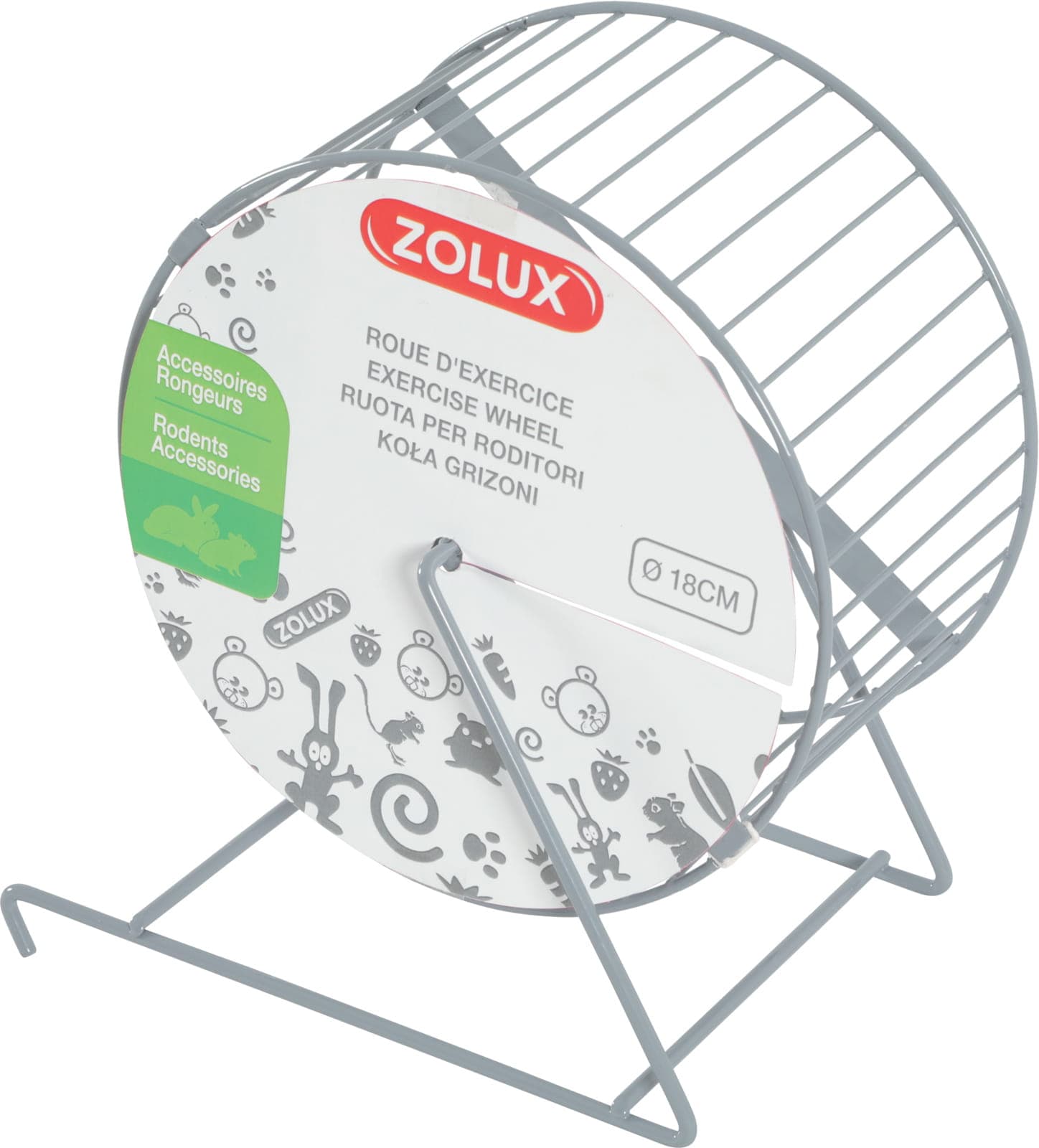 ZOLUX Laufrad aus Metall für Nagern 18 cm, Farbe: grau