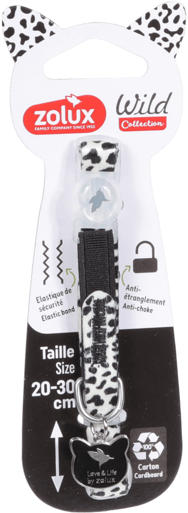 ZOLUX WILD Katzenhalsband mit Anhänger, 20–30 cm, schwarz