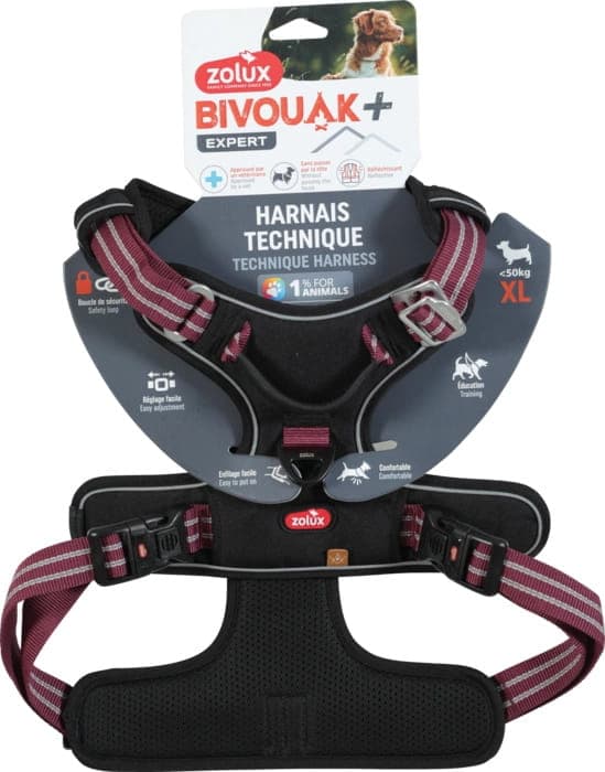 ZOLUX Geschirr für Hunde BIVOUAK XL Rot
