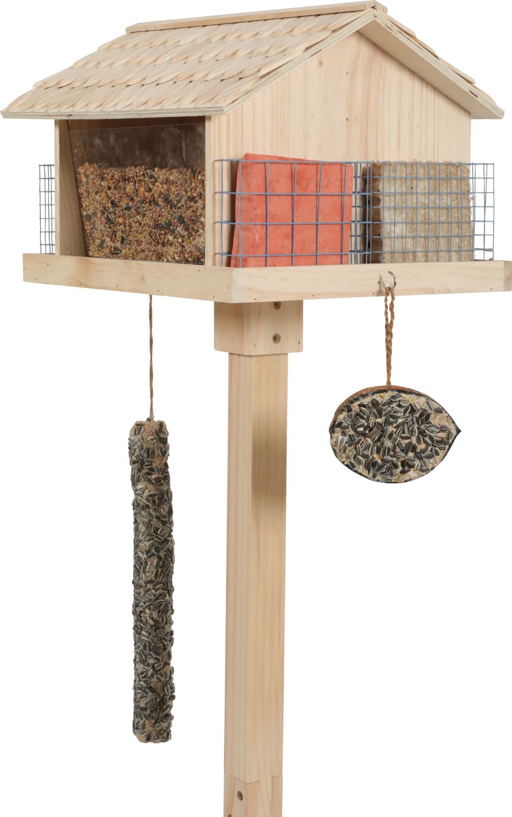 ZOLUX Freistehendes Grizzli XL-Vogelfutterhaus mit Holzdach