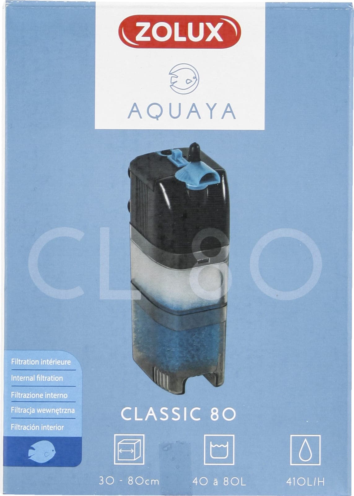ZOLUX Innenfilter für Aquarium AQUAYA Classic 80