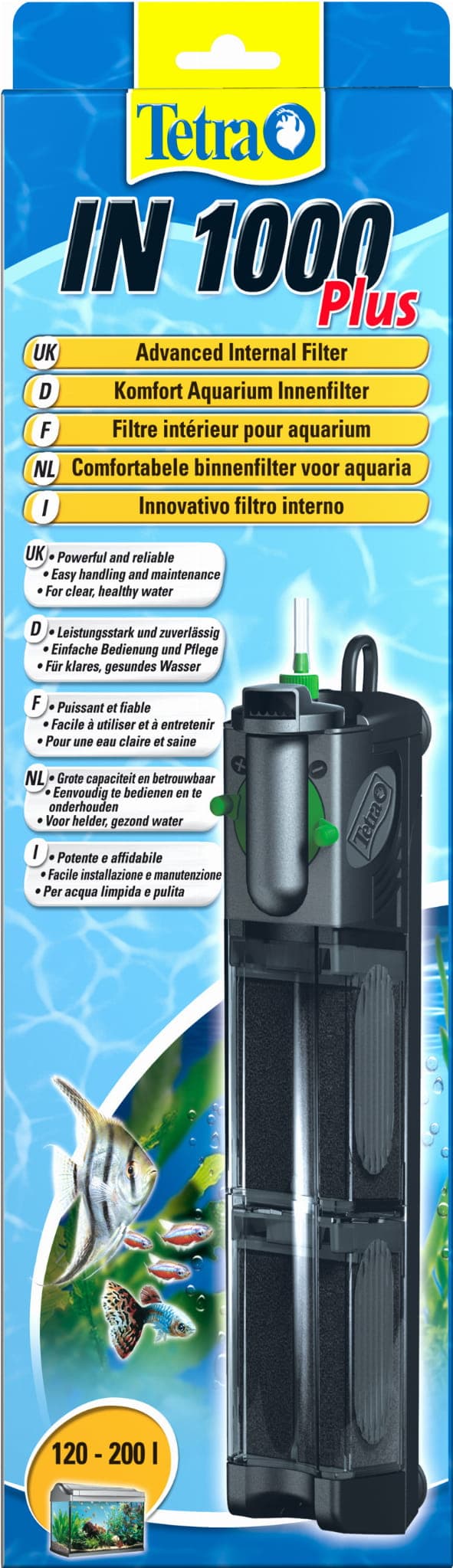 Tetra IN plus Innenfilter IN 1000 – Innenfilter für Aquarien von 120–200 l